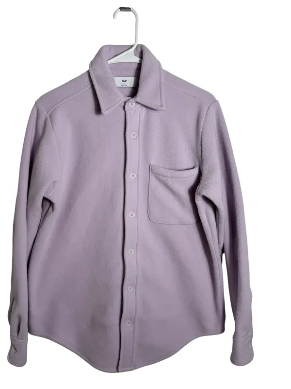 Aritzia TNA Polar Fleece Shacket Shirt Jacket Size 1 (SM) Oversized Purple - Image 8