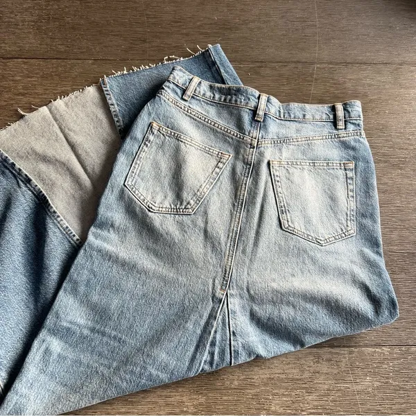 Reformation Tazz Maxi Denim Maxi Skirt Hemlock size 25 DR - Image 6