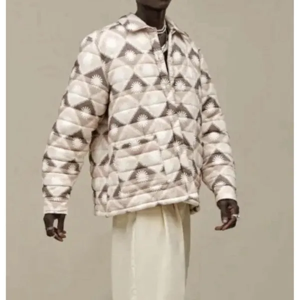 UGG Sun Shirt Jacket ButtonUp‎ Unisex Medium Pink Tan Cozy Chunky Oversized New - Image 15
