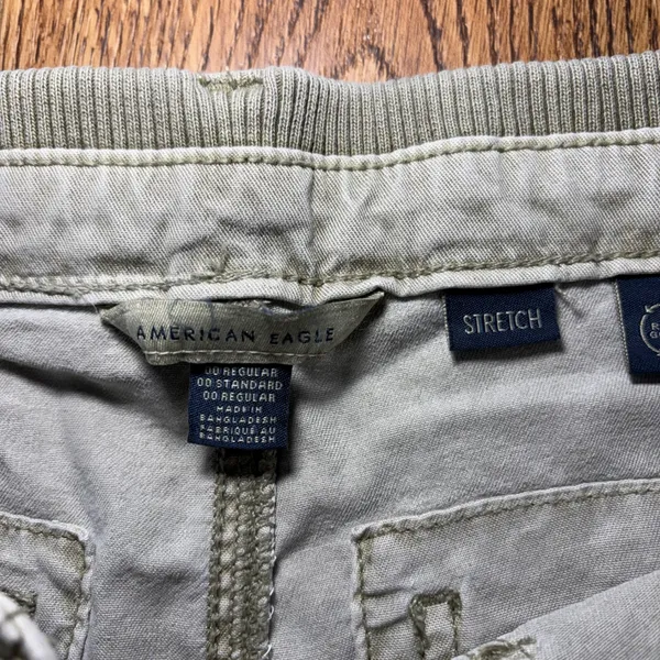 American Eagle Cargo Pants Womens 00 Regular‎ Green Khaki Utility Stretch Baggy - Image 6