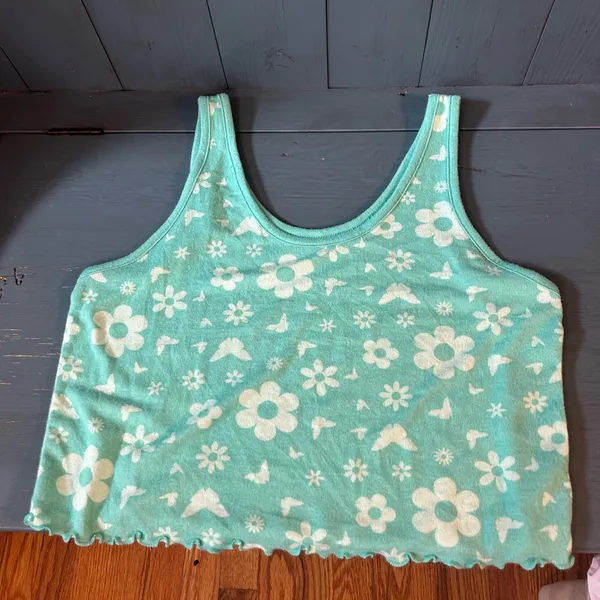 Colsie Mint Floral Soft Cotton PJ Summer Top | Women’s Size Large (New) - Image 7