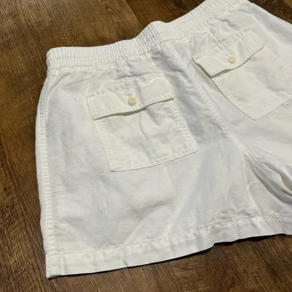 GAP Womens Linen Cotton Blend Shorts Sz Medium White Relaxed Stretch Waist - Image 10