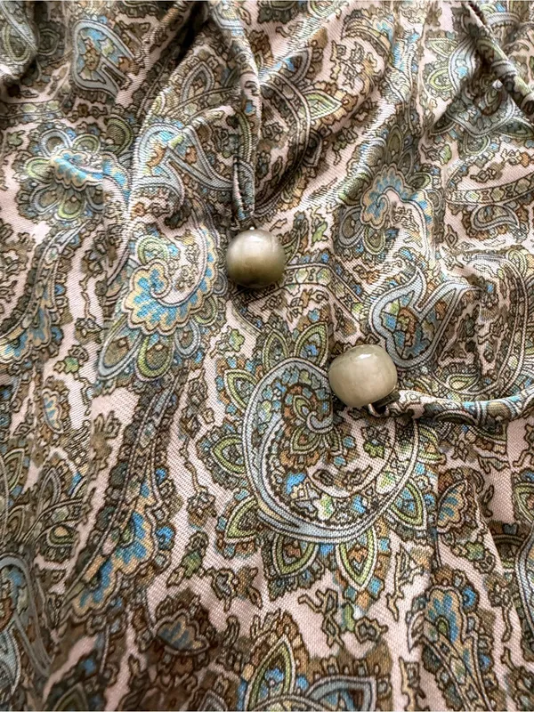 Free People Green Paisley Drawstring Maxi Skirt - Image 4