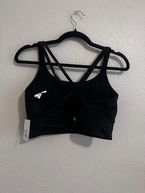 NWT Lululemon x Barry’s Energy Longline Bra 10 Black Shine - Image 4