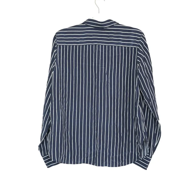 J. Crew Size Small Navy Blue White Striped Long Sleeve Button Down Shirt Sample - Image 5