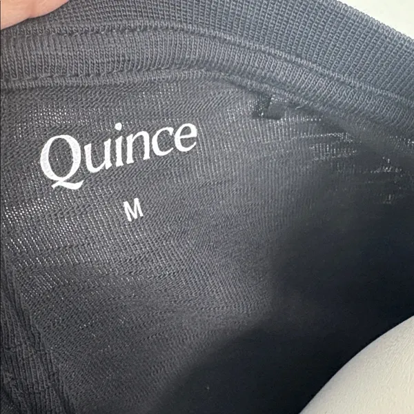 Quince 100% Organic Cotton Slub Crewneck Tee in Black medium - Image 7