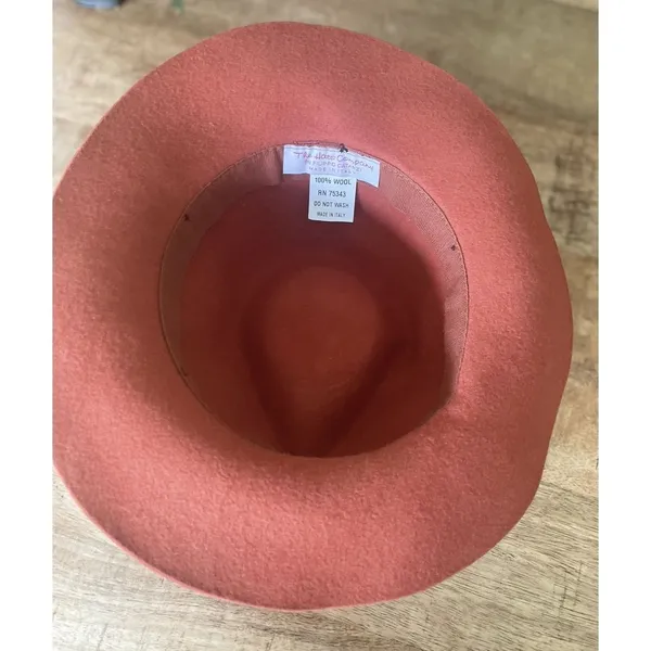 Rust Fedora Hat 100% Wool The Hats Company Filippo Catarzi Italy RN 75343 - Image 2