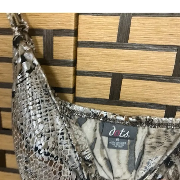 Dots Metallic Snake Print‎ Maxi Dress Size Medium - Image 8