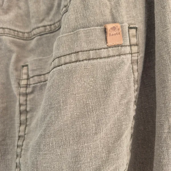 Roots Canada Hemp Jogger summer pull lounge on jogger zipper bottom Pants Medium - Image 5