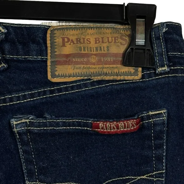 Paris Blues JRS SZ 9 Flare Jeans Mid-Rise Zip-Fly Rear Pockets Medium Wash Blue - Image 5