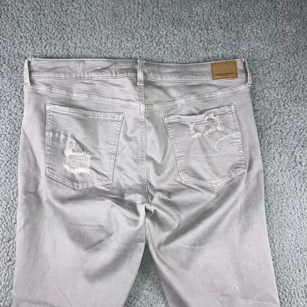 American Eagle Super‎ Stretch X Jeans Women 16 Long High Rise Distressed - Image 12