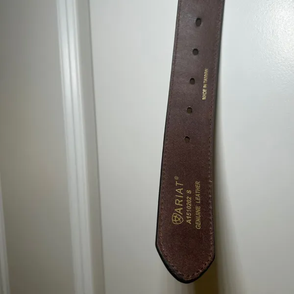 Ariat Womens Brown Leather Floral Embroidered Rhinestone Belt Strap S Western - Image 4