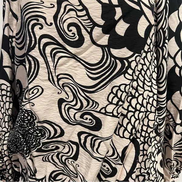 Alexis Ellora Mini Dress Sz L Black Cream Long Sleeves Belted - Image 3