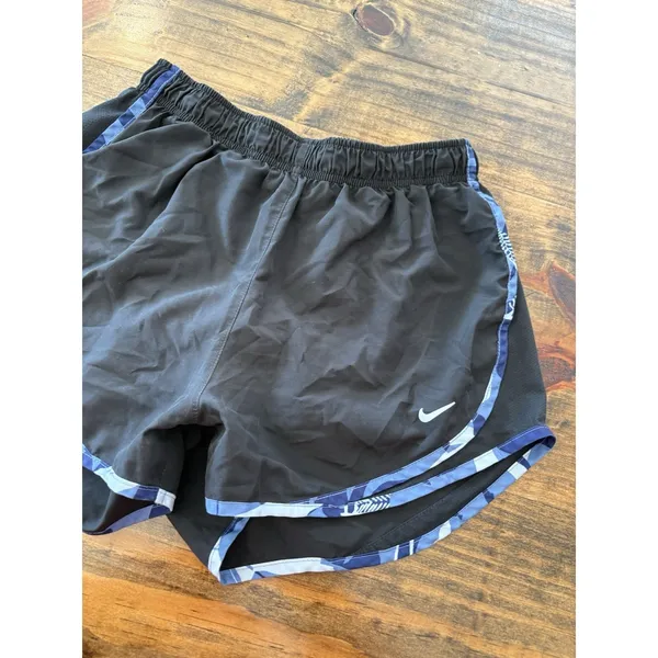 Nike Women's Dri-FIT Running Workout Shorts - Size Medium Black & Blue - Image 2