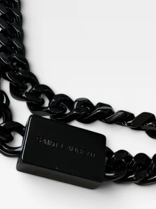 YSL Saint Laurent AUTHENTIC Black Leather Monogram Chain Crossbody Bag WITH COA - Image 6