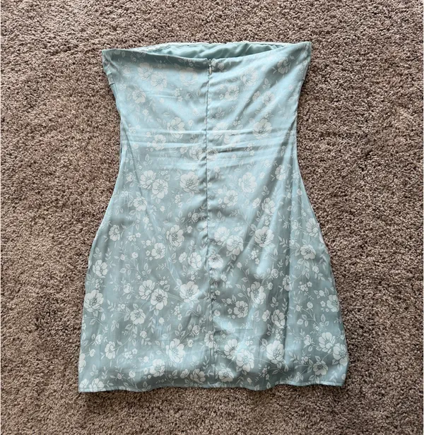 Princess Polly Ramie Strapless Mini Dress Blue - Image 3