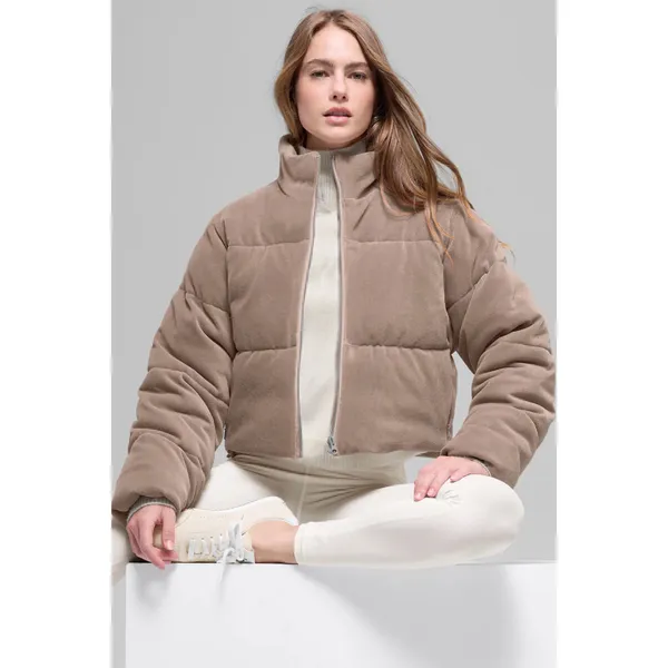 Alo Yoga Micro Corduroy Dreamy Puffer Chai Latte XXS - Image 3