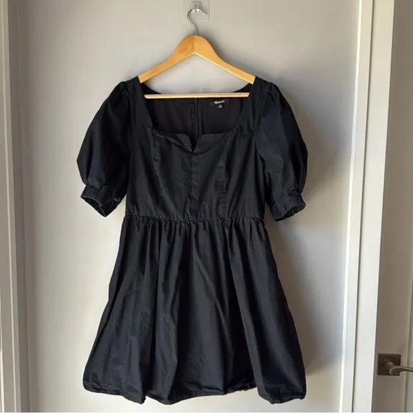 Madewell Poplin Puff Sleeve Dress - Image 3