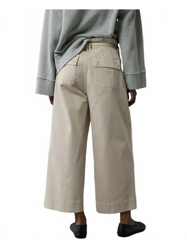AE Stretch Paperbag Wide-Leg Crop Pant American Eagle Latte Beige NWT 6R - Image 6