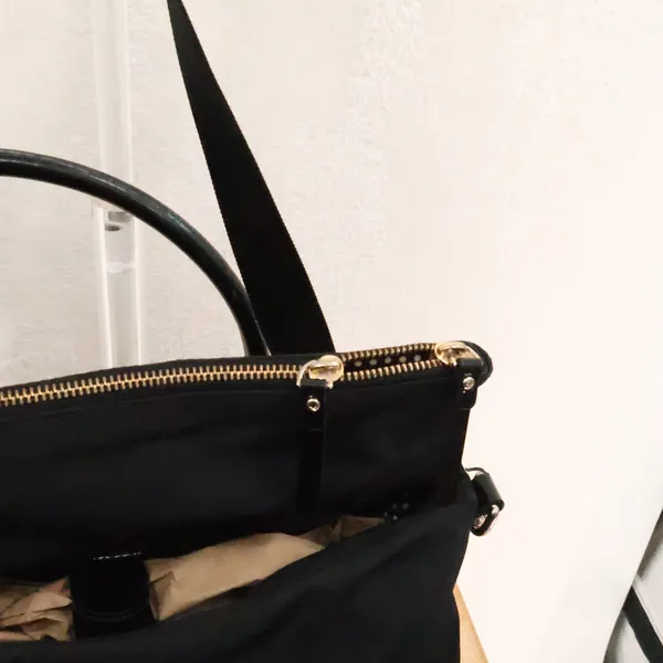 Kate Spade Nylon Satchel Bag Womens Black Crossbody Fold Over Minimalist Travel - Image 11