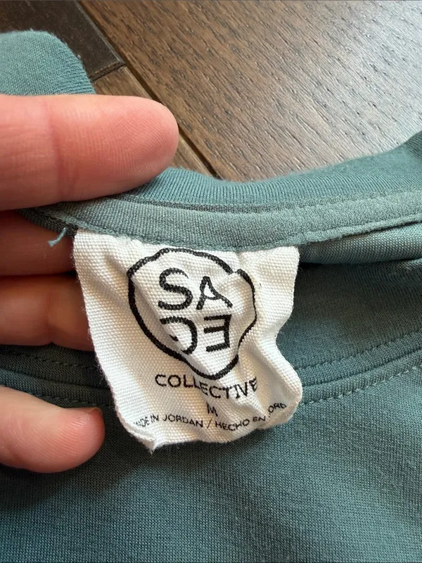 Sage Collective Scuba Cozy Crewneck Sweatshirt Green in Medium - C10-037 - Image 3