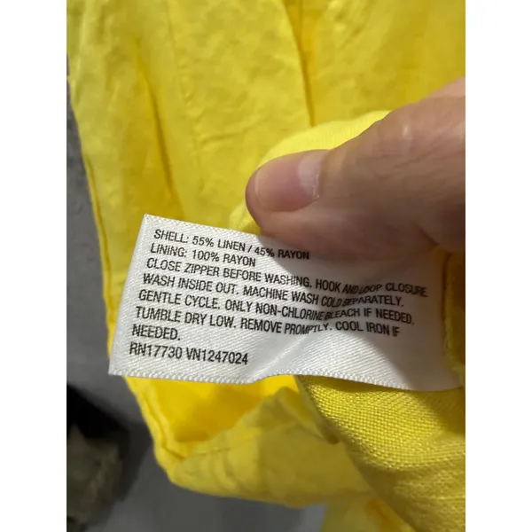 Future Collective Women Dress 2 Yellow Linen Blend Ring Cut-Out Midi Sundress - Image 7