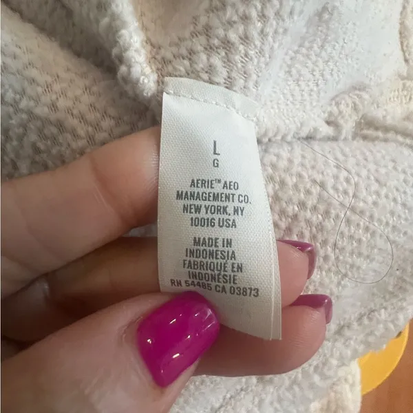 Aerie Sherpa half button sweater with pockets women's size large oversized fit - Image 14