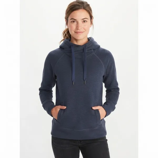 Marmot Women's Blue Crossover Cowl Neck Fleece Pullover Hoodie Sweatshirt Size M - Image 15