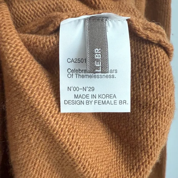 The Frankie Shop Wool Cashmere Academia Office Siren Minimalist Turtleneck L Brn - Image 6