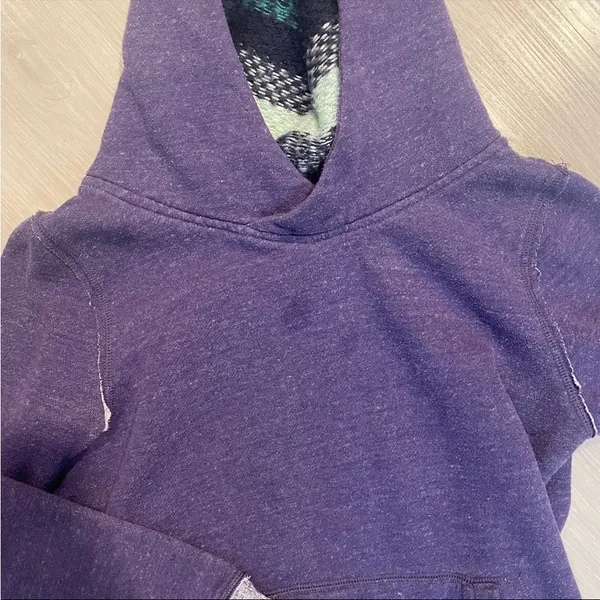American Eagle purple hoodie teal fleece-lined sweatshirt size medium - Image 6