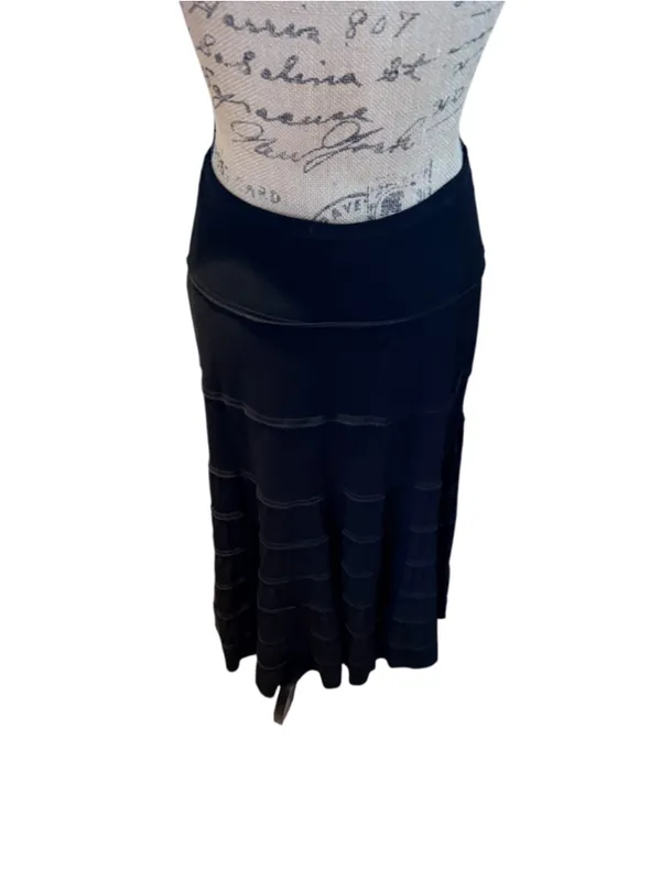Nine West Black Tiered Maxi Skirt XS - Image 5