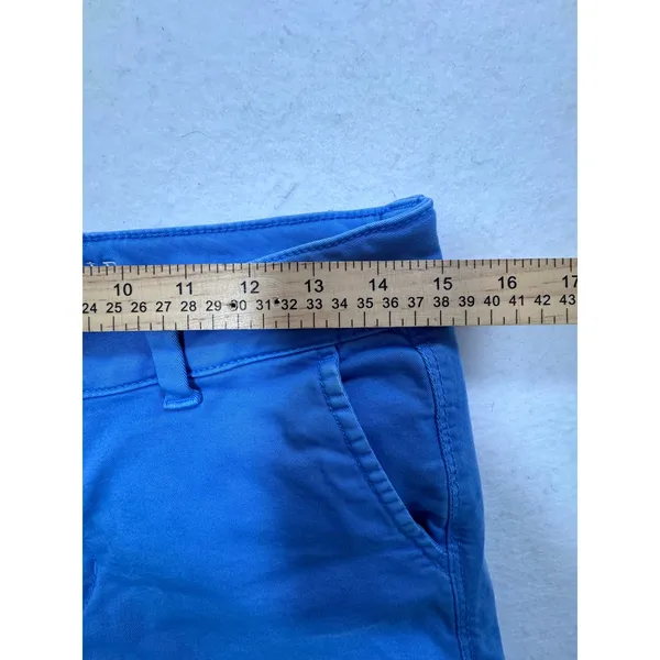 American Eagle Outfitters AEO Twill Midi Super Stretch Blue Chino Shorts Size 8 - Image 5