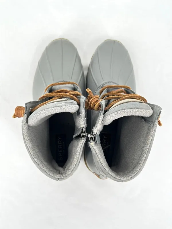 Sperry Saltwater Mainsail Leather Duck Boots Gray Size 6.5 - Image 6