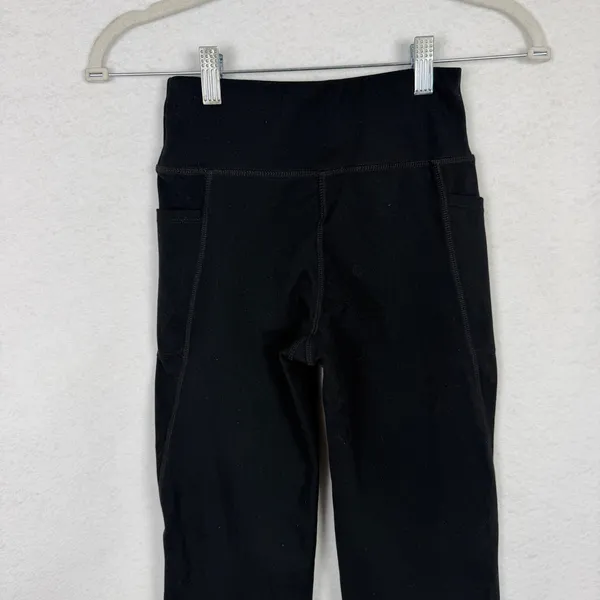 Jockey Activewear Pants Womens XS High Waisted Straight Leg Pockets Black - Image 5