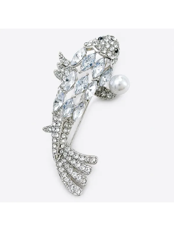 Sparkling Pave Koi Fish Brooch Pin - Image 2
