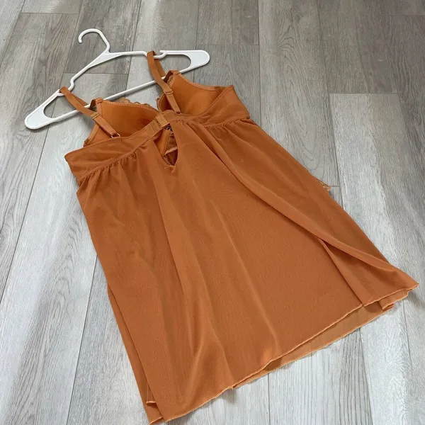 Juicy Couture Mesh Lace Chemise Orange (large) sexy babydoll padded lingerie y2k - Image 4