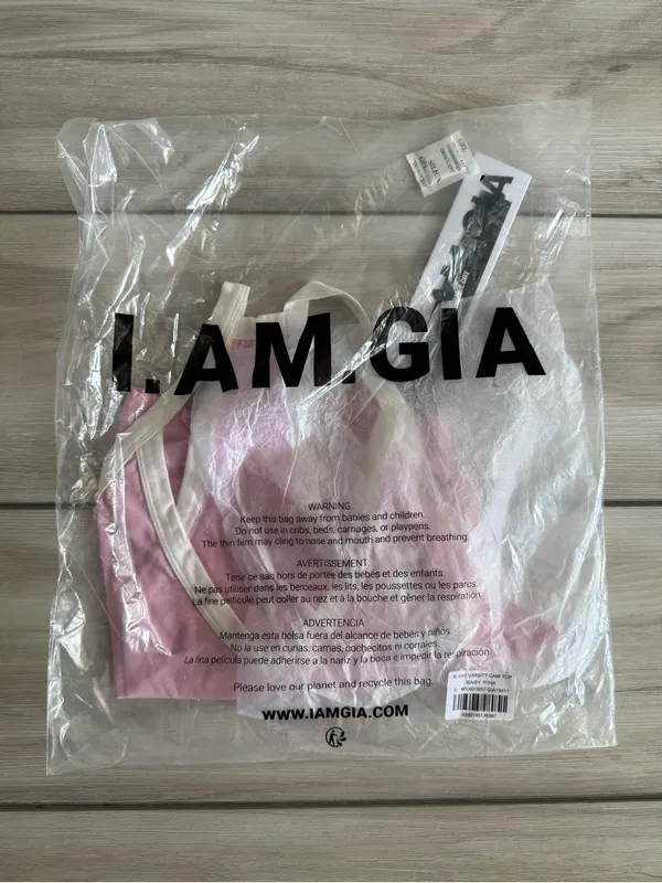 I AM GIA Blare Varsity Cami Top Pink Small NWT IN PACKAGE - Image 12