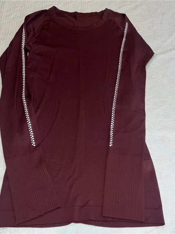 Lululemon burgundy reflective swiftly tech long sleeve 4 - Image 4
