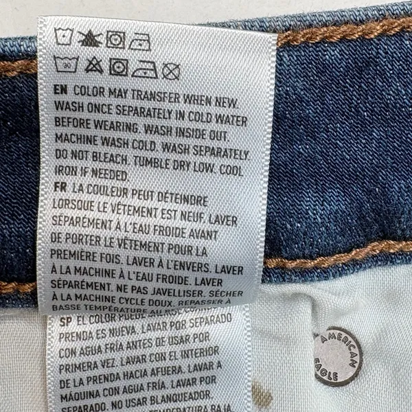 American Eagle Super Hi-Rise‎ Jegging Womens 10 Short Blue Distressed Jeans - Image 13