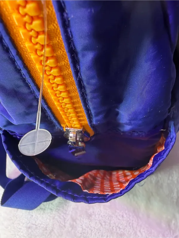 Baggallini Royal Blue Nylon Drawstring Backpack with Yellow Accent - Image 10