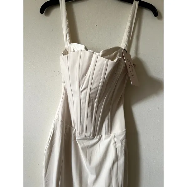Oh Polly Valentina Layered Bra-Detail Fishtail Midaxi Dress Size 0 New - Image 3