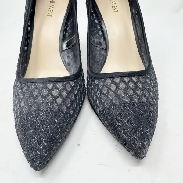 Nine West Tatiana Pointed Toe Heels – Size 9 Gray Silver Shimmer - Image 4