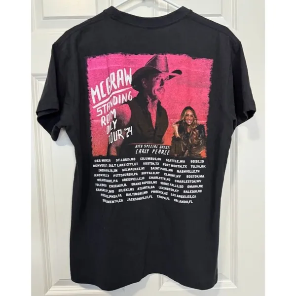 Tim McGraw Standing Room Only Tour 2024 Graphic Tee T-Shirt by Filo Adult Large - Image 2