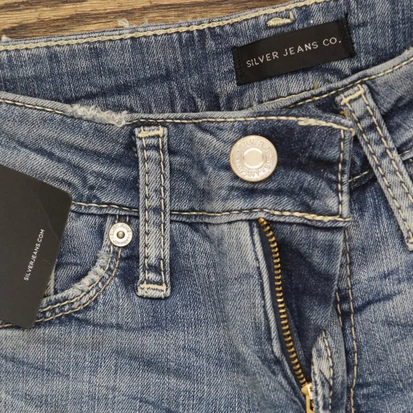 Silver Jeans Co. Mid Rise Curvy Fit Capri Jeans Luxe Stretch Indigo Blue 25x23 - Image 5