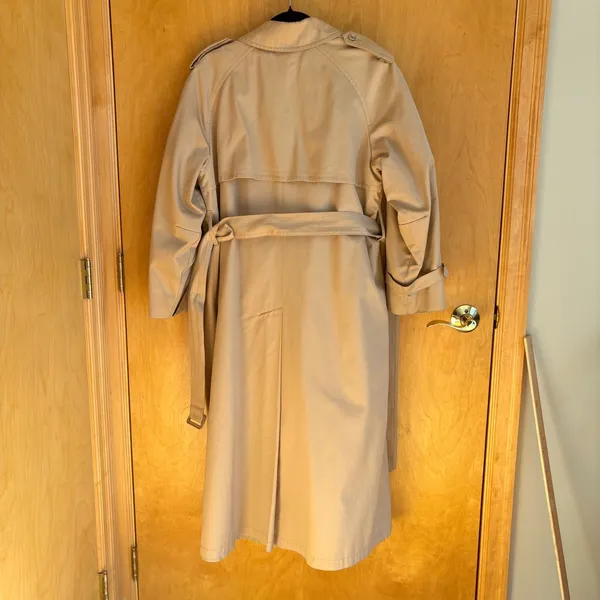London Fog Classic Beige Double Breasted‎ Trench Coat Belted Size 14 1/2 - Image 8
