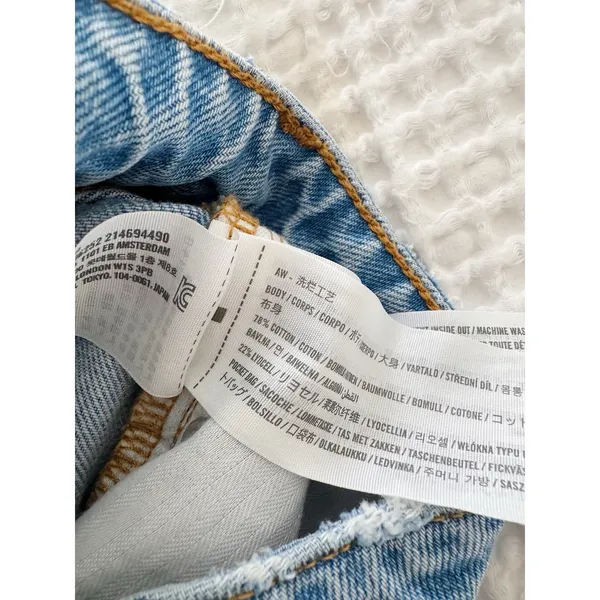 Abercrombie & Fitch Curve Love High Rise Wide Leg Jeans Light Wash 31 Extra Long - Image 4