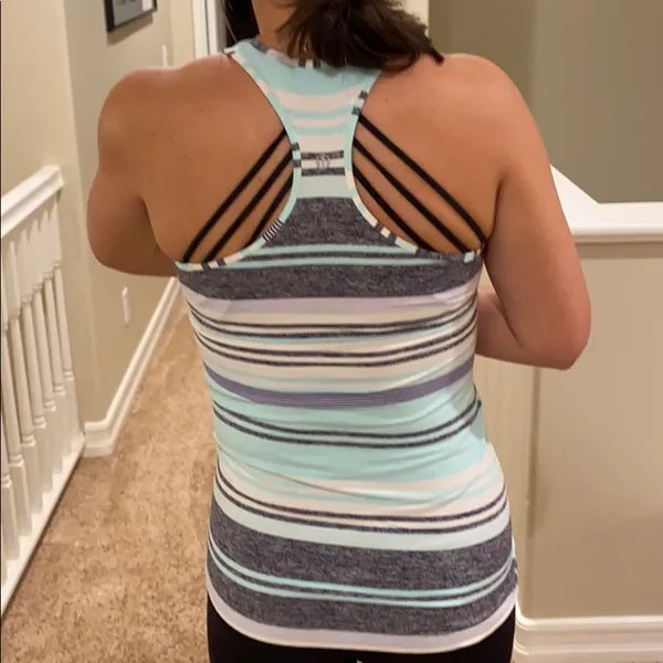 lululemon cool striped racerback size 4 - Image 2
