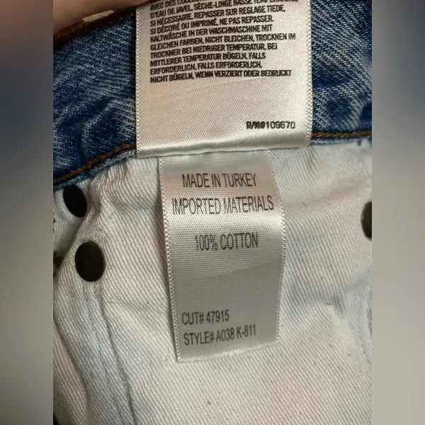 AGOLDE Jaden High Rise Distressed Denim Shorts Size 29 - Image 7