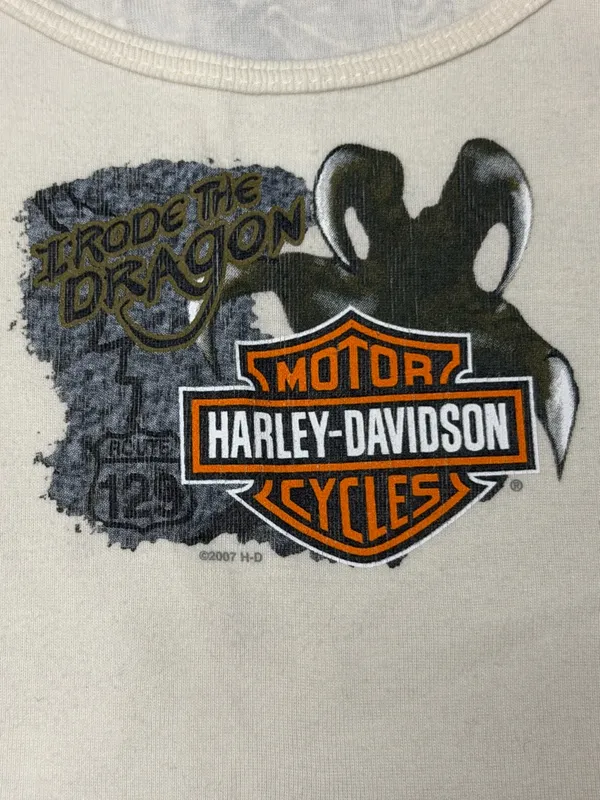 Vintage 2007 Harley Davidson I Rode The Dragon US-129 Tank Top L - Image 4