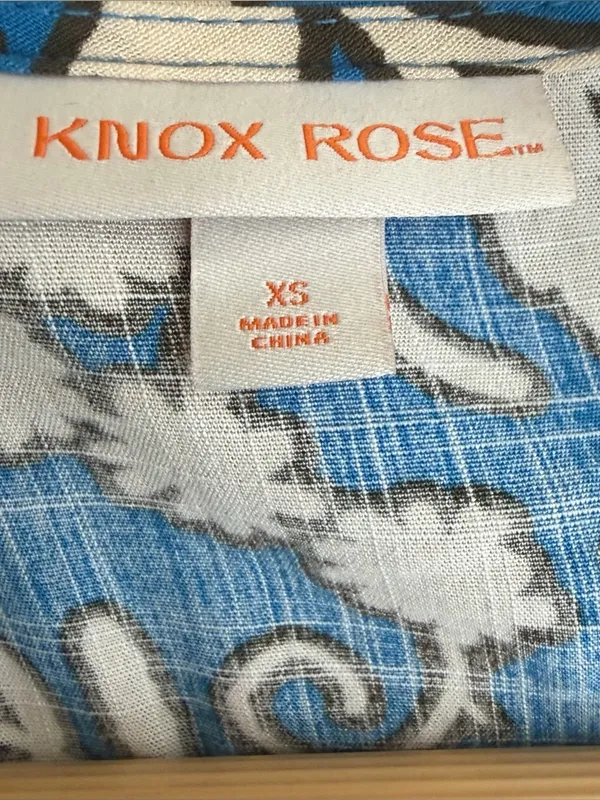 Knox Rose Women’s XS Blue Floral Boho Midi Wrap Dress Tassel Tie Tiered - Image 9